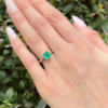 18k White Gold 1.2ct Colombian Emerald Solitaire Ring Bezel Set Size 6.5, view 3