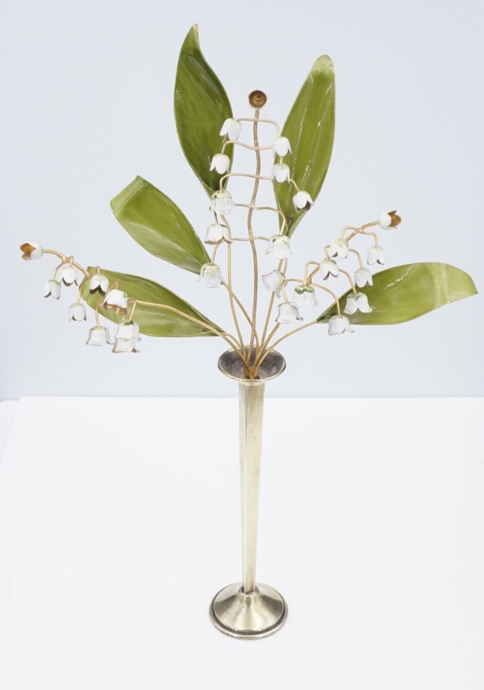Cartier Sterling Silver Vase de Fleur Vase of Flowers 10" Lily of Valley M1840