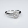 14k White Gold 1 carat RBC Halo Diamond Engagement Ring Size 7, view 2