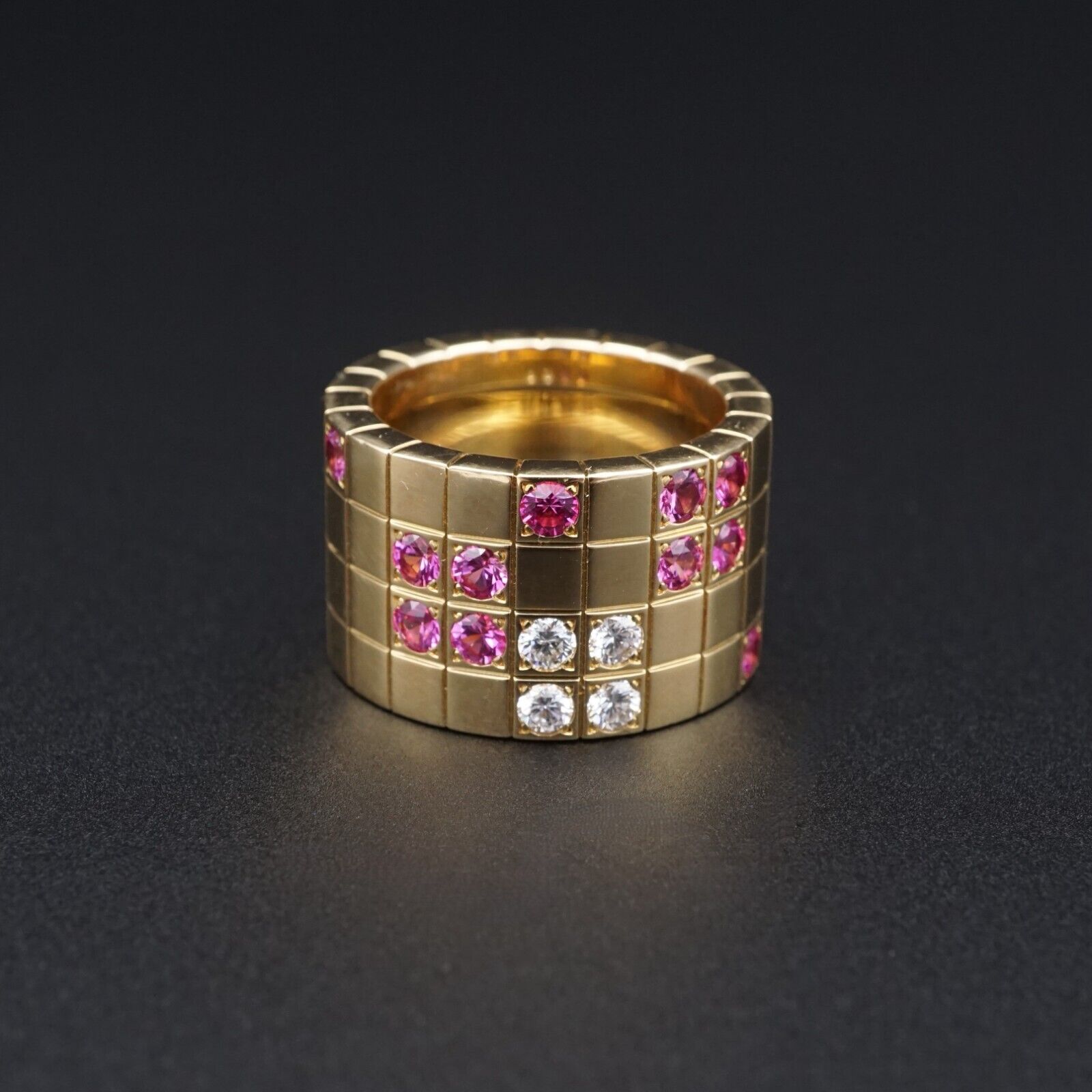 Cartier Diamond Pink Sapphire Lanieres Ring 18k Pink Gold Size 5 Euro 49, view 4