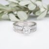 14k Gold 1.2 ctw Diamond Princess Bridal Set Engagement Ring Size 5.25, view 1