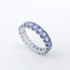14k Gold Ombre Blue Sapphire 4ctw Eternity Band Ring Anniversary Size 7, view 4