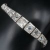 Antique Platinum 7 ctw Graduated Diamond Tennis Bracelet 7" Mine Cut, view 3