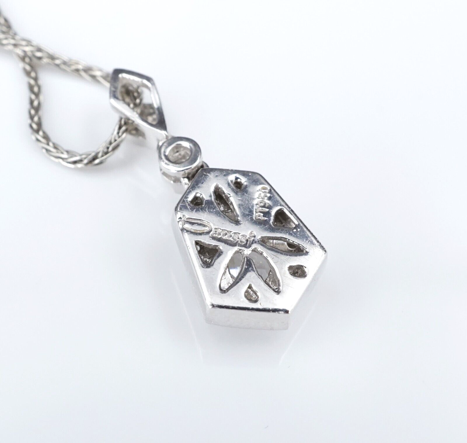 Henri Daussi 1ctw Natural Kite Diamond Cluster Pendant Necklace 18", view 9