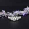 1.5ct Diamond Pave Engagement Ring Euro Shank Palladium Size 7.25 Unique, view 1