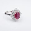 NWOT 14k White Gold 2.2 ctw Oval Ruby Diamond Halo Ring Size 5.5, view 4