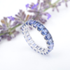 14k Gold Ombre Blue Sapphire 4ctw Eternity Band Ring Anniversary Size 7, view 1