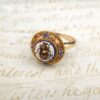 Antique Egyptian Revival Micro Mosaic Ring Scarab 14k 18k Gold Size 6.5, view 5