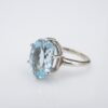 14K White Gold Natural Aquamarine 6.5ct Cocktail Candy Ring Size 7.25, view 3