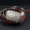 Navajo Andy Cadman Sterling Silver Leather Concho Belt 38" Stamped, view 2
