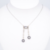 Antique Edwardian Diamond Sapphire Necklace Silver 18k Gold, view 3