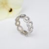 NEW 14k White Gold Diamond Slice 7mm Wide Eternity Band Ring Size 7, view 7