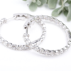 Diamond Inside Out Hoop Earrings 14k White Gold 6 carat Natural 1.3", view 3