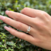 Vintage Platinum Natural Diamond Princess Engagement Ring Size 6.5 shown worn