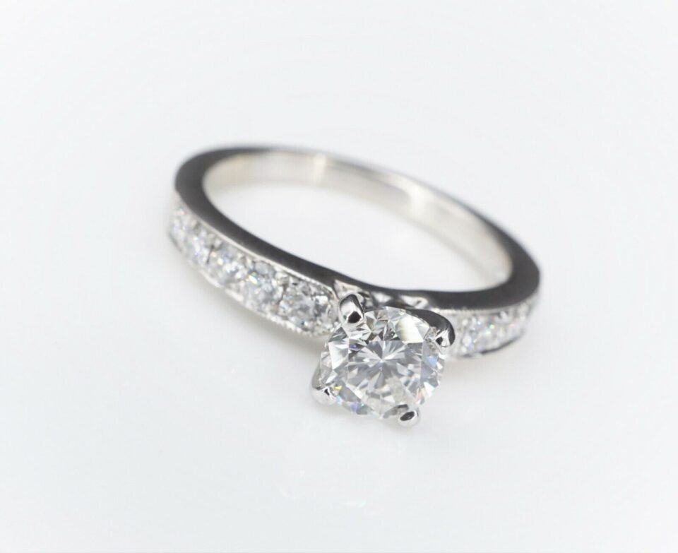 Diamond Engagement Ring 18k White Gold EGL F SI1 RG3019