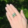 2 carat Diamond Tsavorite Garnet Ring Pave 18k White Gold Size 8.25, view 12