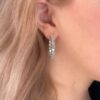 Diamond Hoop Earrings 18k White Gold 10 carat Natural 1.25", view 7