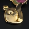 Watermelon Tourmaline Clip Earrings Artisan 18k Yellow Gold 1.8", view 5