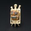 Artist Graziella Laffi 18k Gold Abstract Modernist Skull Earrings Peru, view 4