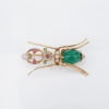 Antique Scarab Beetle Brooch 14k Gold Imperial Russia Ruby Bug Pin 2", view 3