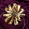 Asprey Vintage Floral Leaf Brooch 18k Gold Natural Diamond London, view 5