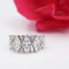 Platinum 2 ctw Marquise Diamond Cocktail Stacker Band Ring Size 5.75, view 3