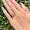Antique Egyptian Revival Micro Mosaic Ring Scarab 14k 18k Gold Size 6.5, view 7