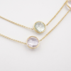 14k Gold Faceted Citrine Quartz Amethyst Prasiolite Station Necklace 36", view 7