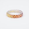 14k White Gold Ombre Sapphire 4ctw Eternity Band Ring Anniversary Size 7, view 5