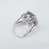 Morganite Diamond Cocktail Ring White Gold Statement Size 5, view 8