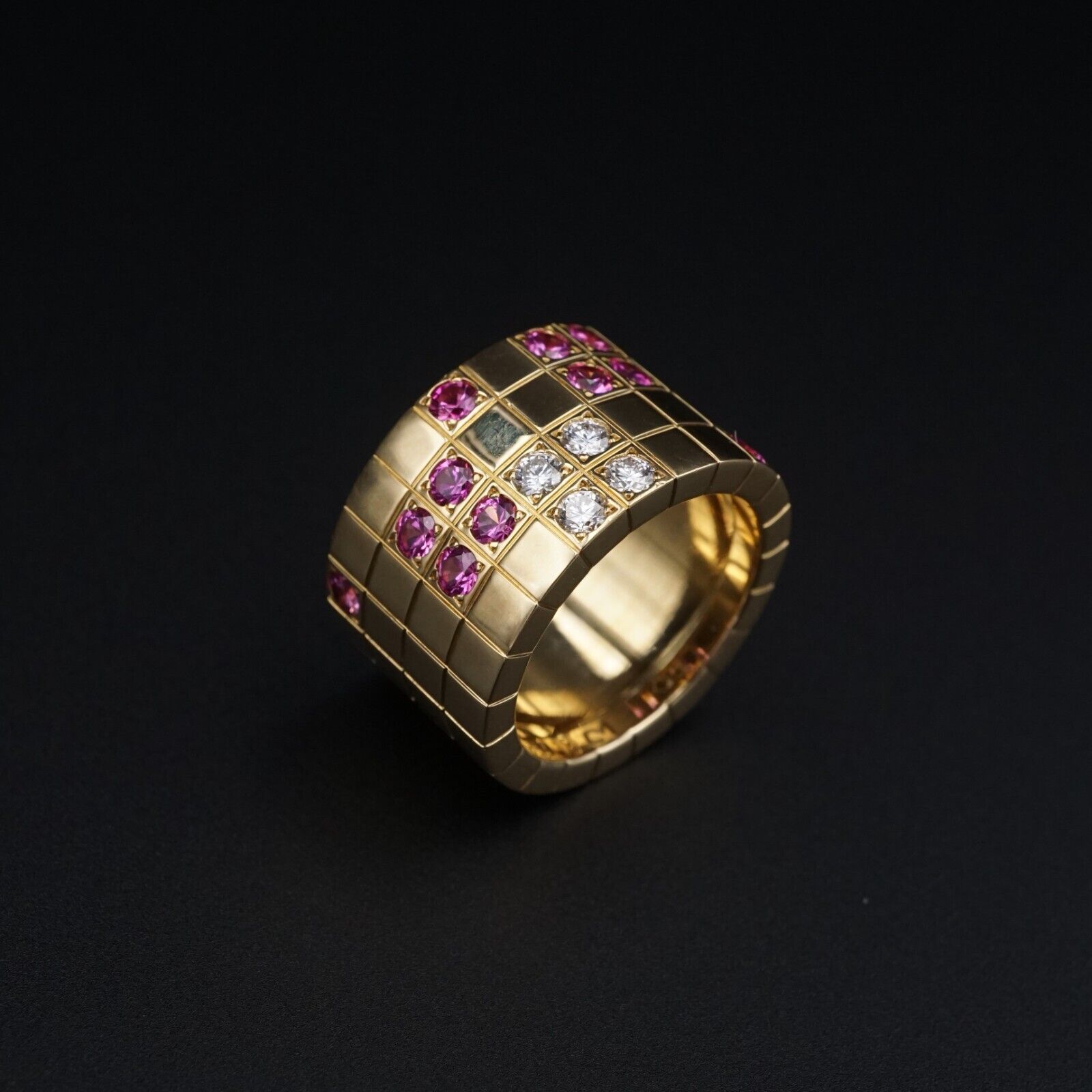 Cartier Diamond Pink Sapphire Lanieres Ring 18k Pink Gold Size 5 Euro 49, view 7