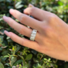Platinum 2 ctw Marquise Diamond Cocktail Stacker Band Ring Size 5.75, view 2