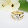 Diamond Engagement Ring 18k Yellow Gold 2.6ct RBC Size 6.5, view 6