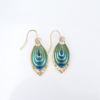 Antique Diamond Enamel Plique a Jour 18k Gold Dangle Drop Earrings 1.5", view 3