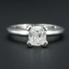 Platinum Solitaire 2/3 carat Cushion Cut Diamond Engagement Ring Size 6.5, view 1