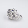 Art Deco Diamond Sapphire Engagement Ring Platinum 1 carat 1920s Size 5, view 1