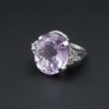 Morganite Diamond Cocktail Ring White Gold Statement Size 5, view 3