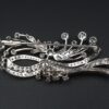 Diamond Ribbon Brooch 18k White Gold 9 carat 3" Luxe, view 5