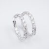Diamond Hoop Earrings 18k White Gold 10 carat Natural 1.25", view 3