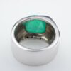 14k White Gold 4ct Diamond Sugarloaf Emerald Wide Band Ring Size 5, view 5