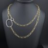 Ileana Makri 18k Gold Diamond Universe Oval Chain Necklace Paperclip 40", view 7