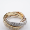 Tricolor Pave Diamond Eternity 3 Band Rolling Ring Gold Sz 8 4mm 3ct, view 6