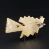 Artist Graziella Laffi 18k Yellow Gold Abstract Modernist Brooch 3" Peru, view 4