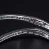 18k White Gold 4.5 carat Diamond Emerald Kick Cuff Bracelet 6.25", view 7