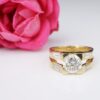 Diamond Engagement Ring 18k Yellow Gold 2.6ct RBC Size 6.5, view 1