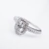 Oval Diamond Halo Engagement Ring 18k White Gold 1.4 ctw Size 6, view 6