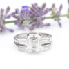 Platinum 2.5ct Emerald Cut Diamond Engagement Bridal Set GIA Sz 5.25, view 1