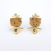 18k Ilene Schwartz Earrings Leopard Druzy Quartz Topaz Dangle Yellow Gold, view 1