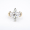 Platinum Gold Marquise Baguette 3.5ct Diamond Engagement Ring Sz 7.25 GIA, view 3