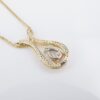 14k Yellow Gold 3/4ct Natural Pear Diamond Solitaire Pendent Necklace 18", view 7